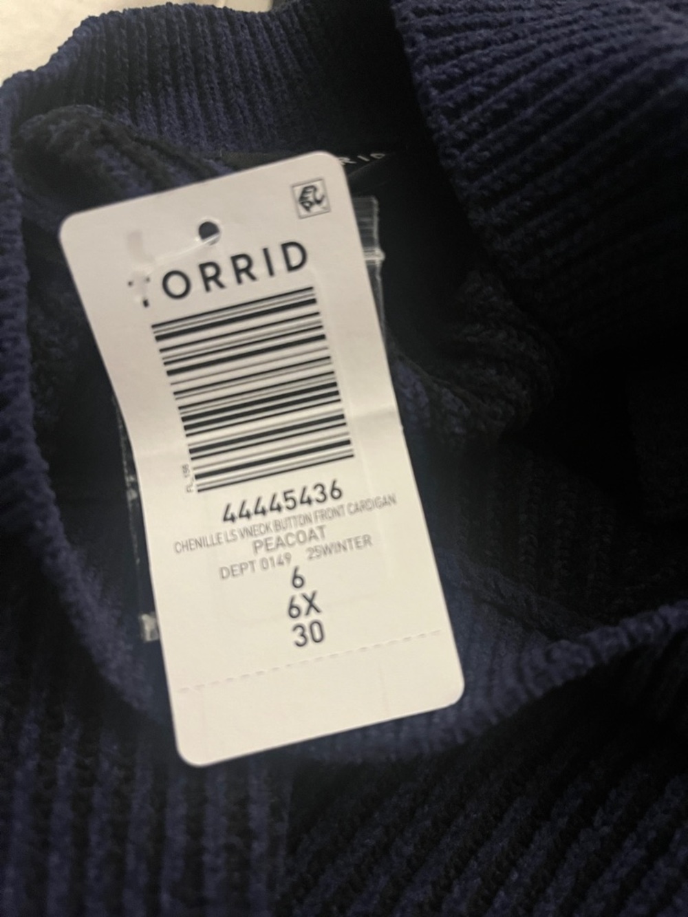 torrid Navy Ribbed Button-Up Cardigan - Picture 4 of 4